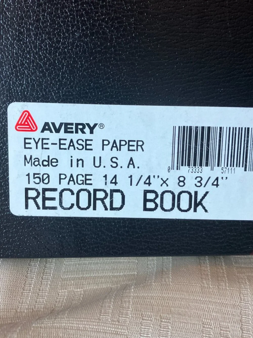 Avery National Record Book 57-111 Account Book Hardcover 160 Numbered Lined Pgs